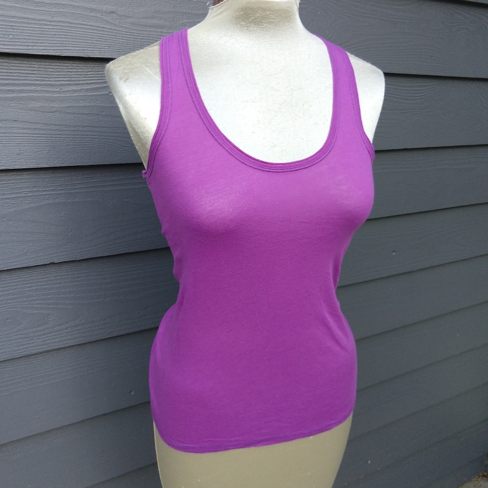 SKIN ORGANIC pima cotton tank violet S M (E5)
